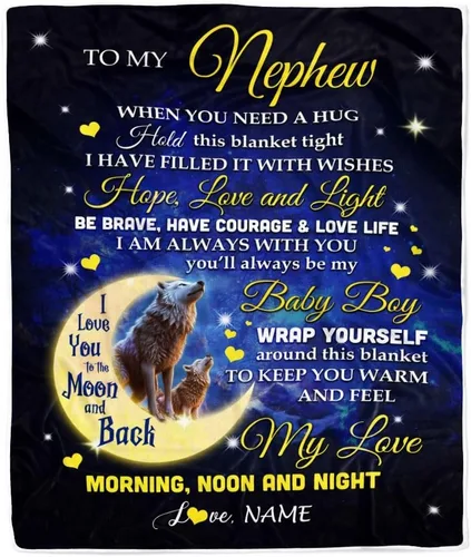 Miniatura 32 de Manta personalizada con texto en inglés «To My Nephew from Aunt Auntie Uncle You Will Never Lose Lion Nephew, cumpleaños, graduación, Navidad, manta