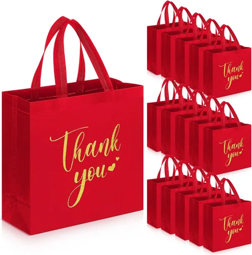 Miniatura 25 de Sweetude 30 Bolsas de Regalo de Agradecimiento con Asas a Granel Bolsa de Dulces Reutilizable No Tejida Plegable Bolso de Mano para Regalos