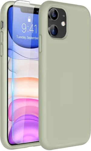 Miniatura 29 de Miracase Funda diseñada para iPhone 13, con protector de pantalla de vidrio templado, forro de microfibra suave antiarañazos, funda de goma