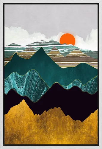 Miniatura 45 de SIGNFORD Lienzo enmarcado para pared, camino del desierto con cactus, naturaleza silvestre, ilustraciones modernas, arte decorativo, rústico