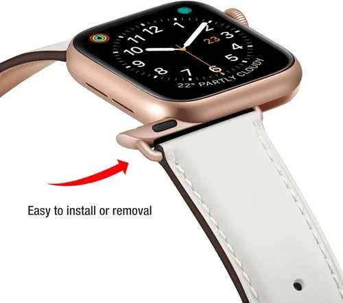 Miniatura 3 de correas compatibles con Apple Watch de 1.49, 1.57, 1.65 y 1.73 pulgadas; correa de repuesto de cuero auténtico compatible con Apple Watch Series 5