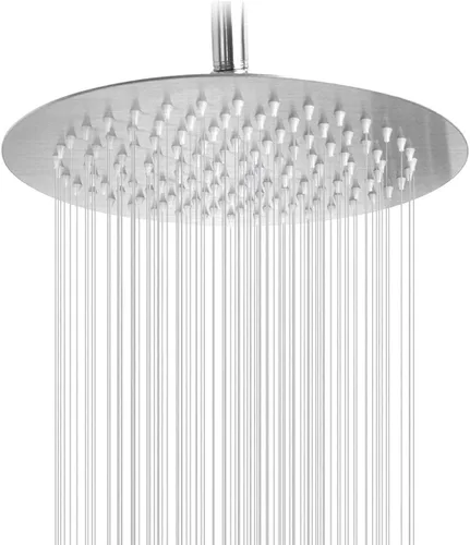 NearMoon Cabezal de ducha de lluvia, diseño ultrafino - aumento de presión, experiencia impresionante, lluvia de alto flujo, acero inoxidable (25