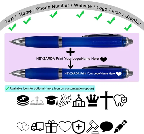 Miniatura 6 de Personalized Ballpoint Pens with Name for Events, Pink, 50 Pcs Custom Promotional Logo, Customized for Church, Wedding, Business, Reunion, Bank