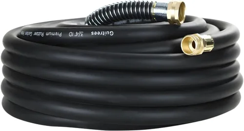 Miniatura 40 de Guitrees Leader Manguera de jardín de 15 pies x 5/8 pulgadas, manguera de agua corta resistente, accesorios macho a hembra, trenzado de cinco capas