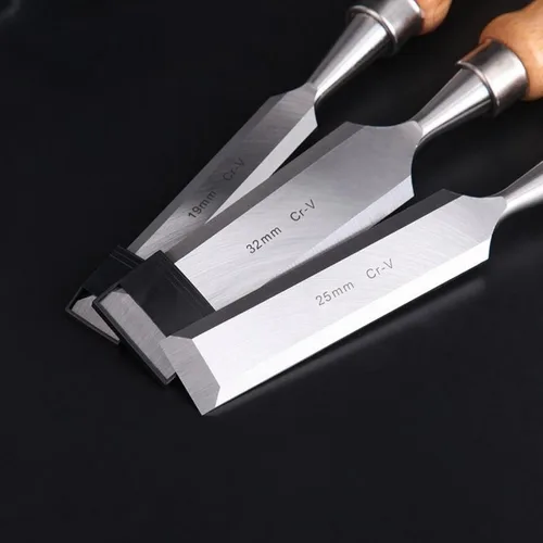 Miniatura 6 de DEEG Juego de herramientas de cincel de madera de 12 piezas, kit de cincel de tallado de carpintería con estuche de madera prémium para carpintero