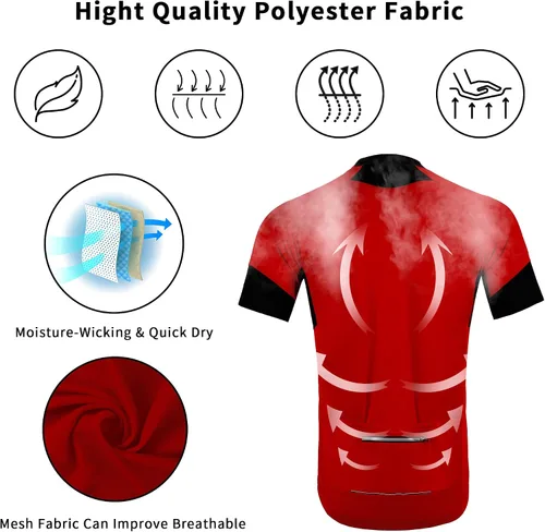 Miniatura 2 de Cycling Bike Jersey for Men Short and Long Sleeve Bike Bicycle Shirts Biking Clothing Breathable Quick-Dry Shirt with Pockets