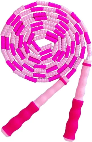 Miniatura 9 de Cuerda de saltar para niños, niñas y niños, cuerdas de saltar suaves con cuentas, cuerda de saltar ajustable, cuerda segmentada sin enredos