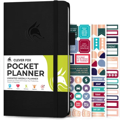 Miniatura 9 de Clever Fox Agenda de bolsillo semanal – Agenda mensual sin fecha y calendario, mini planificador perfecto para bolso, 3.7 x 6.7 pulgadas
