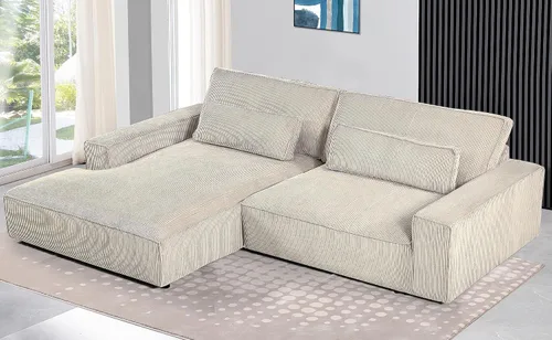 Miniatura 4 de Container Furniture Direct Luxe - Sofá modular de dos piezas de gran tamaño para sala de estar, sofá en forma de L con diván, tapizado con tela