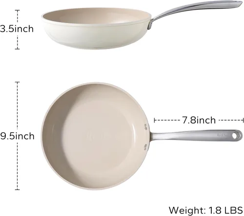 Miniatura 7 de Sartén de Saltear de Cerámica Antiadherente Redchef, Sartén de Saltear de Cerámica Antiadherente, Sartén de Huevo No Tóxica, Sartén de Cocina