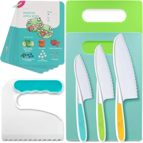 Miniatura 7 de Tovla Jr. - Juego de cuchillos seguros para niños para cocina real, 3 piezas, cuchillos de cocina para niños pequeños, herramientas de cocina Varios