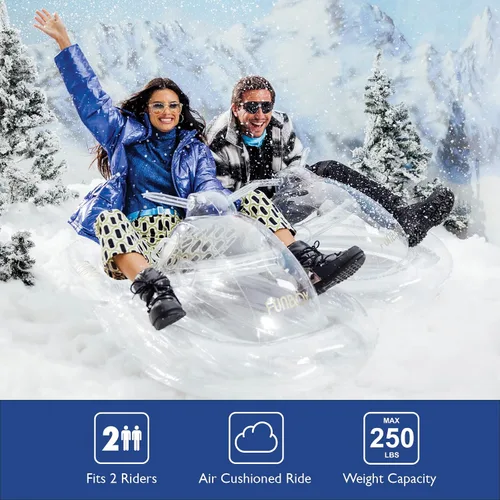 Miniatura 5 de FUNBOY Moto de nieve inflable Winter Fun individual, transparente