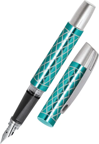 Miniatura 7 de Online Pluma estilográfica ergonómica para escuela/universidad – Campus Feel Grey – Punta media sólida, parte de agarre suave, para cartuchos