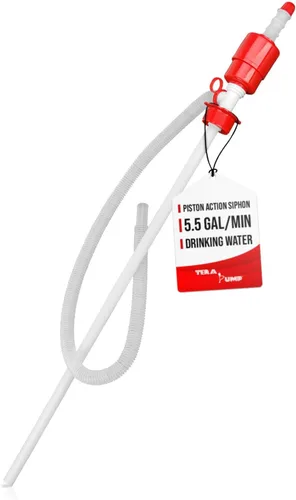 Miniatura 9 de TERA PUMP - Bomba de transferencia de combustible (Gasolina, Queroseno, Diésel, E85) Hasta 3 GPM Sifón con sistema de entrada flexible, Bomba