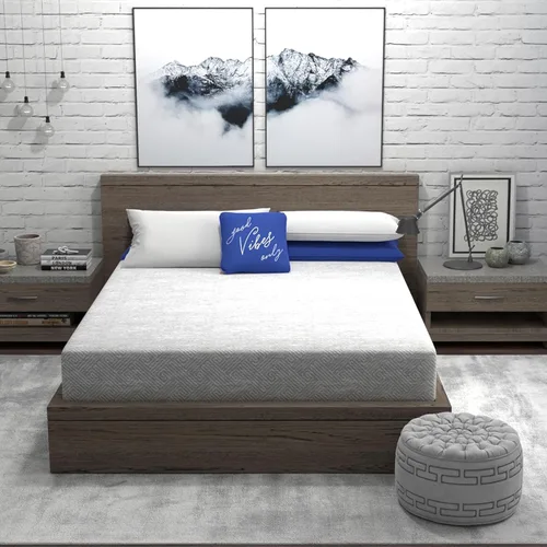 Miniatura 7 de Vibe Colchón de espuma viscoelástica de gel gris jaspeado, certificado CertiPUR-US y Oeko-TEX en paquete ultra pequeño, 10 pulgadas