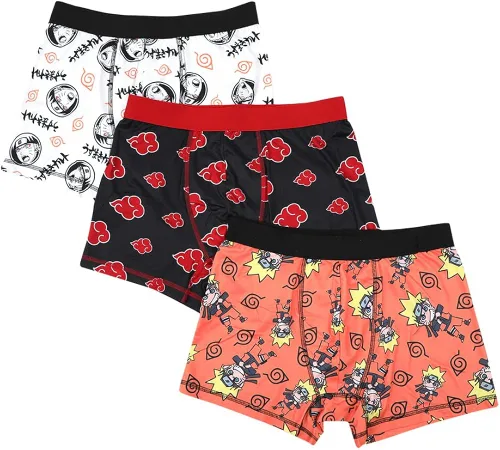 Bioworld Naruto Anime Cartoon - Conjunto de 3 calzoncillos tipo bóxer para hombre Multi colorido