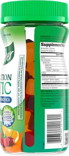 Miniatura 14 de Benefiber - Gomitas de fibra con surtido de frutas para una sana digestión. Suplemento prebiótico y probiótico con sabores naturales de frutas, 50