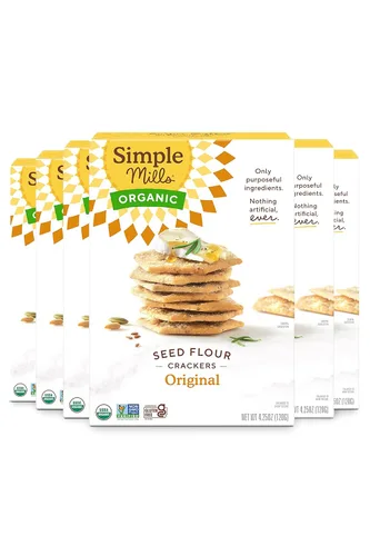 Miniatura 11 de Simple Mills - Galletas de semillas orgánicas, ajo y hierbas de olor, sin gluten, con semillas de lino, semillas de girasol, sin maíz, aperitivos