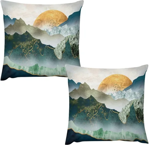 Miniatura 45 de Juego de 2 fundas de almohada florales retro de los años 70, Groovy Funky Hippie Flor Naranja Estética Boho Fundas de Almohada de 16 x 16 pulgadas
