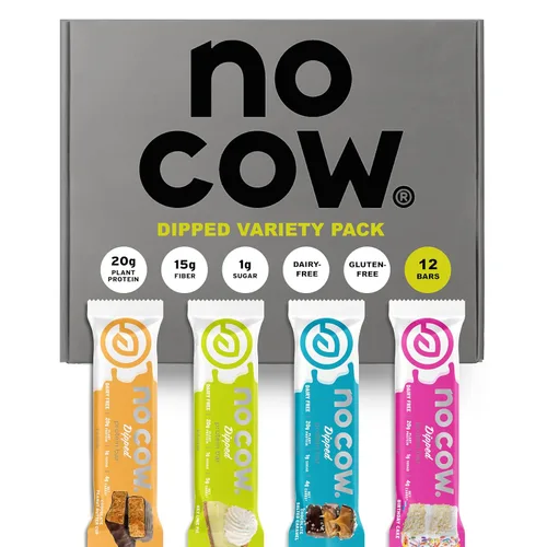 Miniatura 6 de No Cow Barras de proteína vegana, paquete variado de mantequilla de maní 0.71 onzas de proteína a base de plantas, sin gluten, sin lácteos, sin