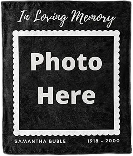 Miniatura 31 de Manta personalizada con foto de condolencias en memoria de un ser querido, regalo de recuerdo para la abuela perdida, manta conmemorativa Manta
