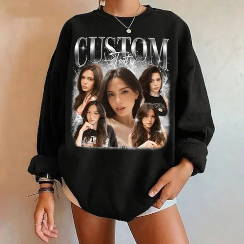 Miniatura 6 de NAZENTI Personaliza tus propias camisetas Bootleg Rap, personaliza tu texto vintage camiseta, camisetas gráficas personalizadas, regalo