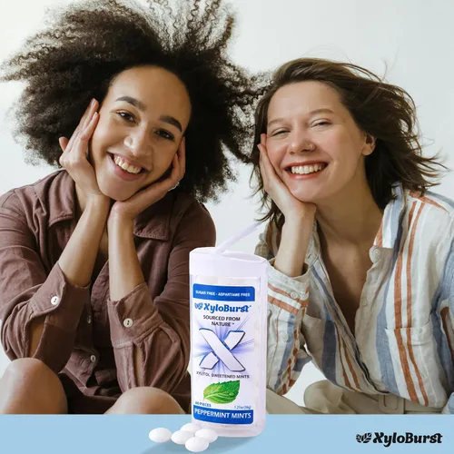 Miniatura 6 de XyloBurst - Mentas de xilitol Mentas de aliento sin azúcar para la salud bucal Sin gluten, veganas, aptas para dieta cetogénica Mentas sin