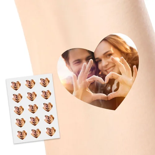 Miniatura 6 de Tatuajes temporales personalizados, personaliza cualquier foto tatuajes para cumpleaños, boda, despedida de soltera, 1 juego de 15 tatuajes Patrón 9