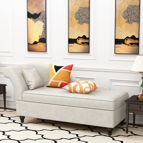 Miniatura 5 de Tongli Tumbona moderna de almacenamiento para interiores, tumbona de tela, sofá reclinable, para dormitorio, oficina, sala de estar y apartamento