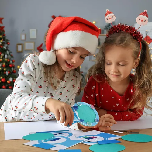 Miniatura 4 de Soaoo 30 juegos de marcos de fotos de nieve para niños, imán de invierno de Navidad, marcos de fotos DIY, divertidos globos de nieve, copo de nieve