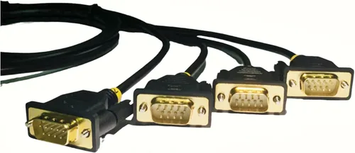Miniatura 4 de TECHTOO Adaptador USB a Serial RS232 DB9 de 4 puertos USB a Seria Convertidor Serial Cable de 9 pines con tornillos de pulgar