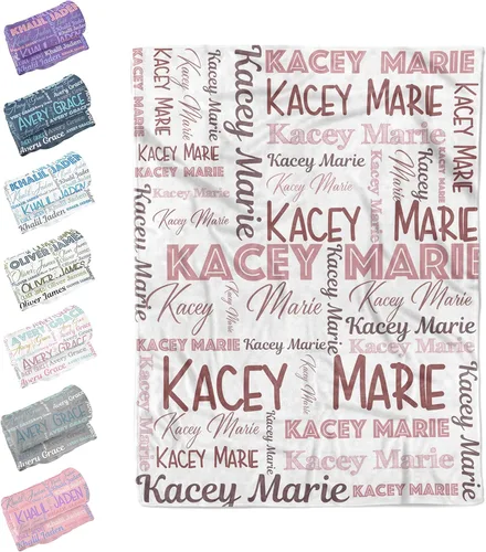Miniatura 11 de Manta personalizada para bebés, niñas y niños, mantas de bebé personalizadas con nombre, mantas personalizadas para niños, manta de bebé Rosa