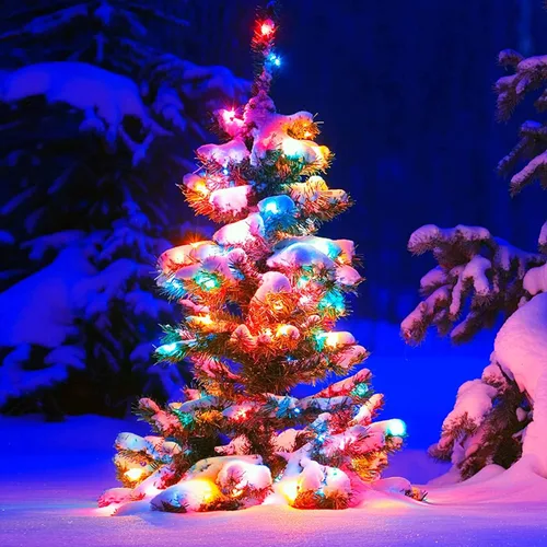 Miniatura 8 de Cadena de luces de Navidad al aire libre de 19 pies con 70 LED, luces de árbol de Navidad tipo globo con bombillas de cristal perlado, certificadas