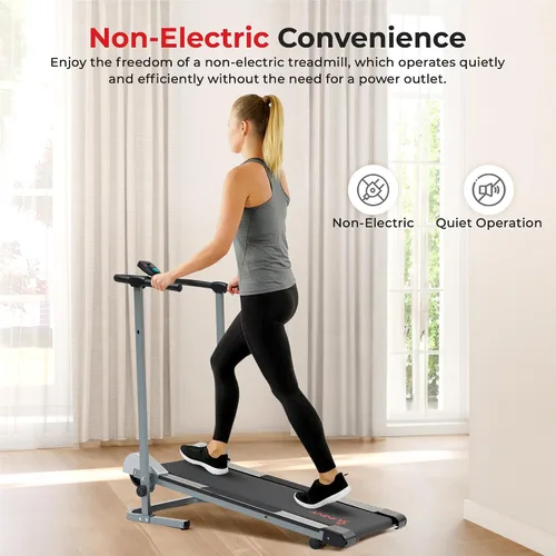 Miniatura 4 de Sunny Health & Fitness SF-T1407M - Caminadora manual, color gris