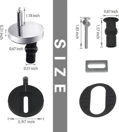 Miniatura 2 de MUU Kit universal de pernos para asiento de inodoro, tornillos, liberación rápida, fácil de instalar, kit de piezas de repuesto para asiento