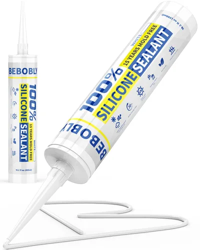 Miniatura 15 de Calafateo y sellador de silicona gris, sellador de silicona 100% impermeable, a prueba de contracción y grietas, calafateo de silicona para cocina
