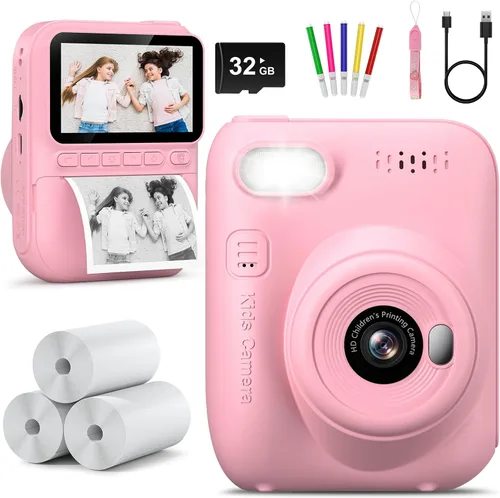 Miniatura 8 de Cámara para Niños Impresión Instantánea Regalos de Cumpleaños y Graduación para Niños de 3, 4, 5, 6, 7, 8, 9 años Cámara Digital Portátil