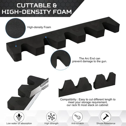 Miniatura 6 de OCQOTAT Estante para Armas para Almacenamiento de Armas, Accesorio de Caja Fuerte para Armas para Rifles y Escopetas, Soporte para Armas en Gabinete