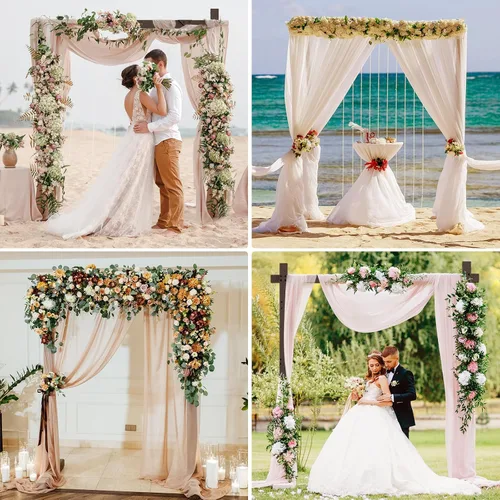 Miniatura 6 de Pondpm Arco de boda de madera de 7.48 pies, soporte de fondo cuadrado de madera para boda, ceremonia, fiesta, propuesta de jardín, playa, decoración