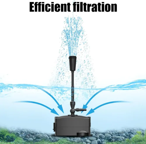 Miniatura 5 de Bomba de filtro de estanque de 530 GPH, kits de bomba de fuente sumergible con filtro, bomba de agua integrada y lámpara de 9 W para estanques al