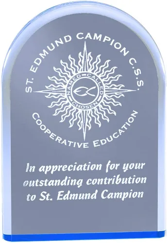 Miniatura 2 de SHOP AWARDS AND GIFTS Arched Mirror Acrylic Trophy Award Personalized, Customizable Engraved Work Business Corporate Prizes