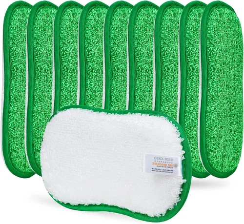Miniatura 12 de 10 paquetes de esponjas de cocina para fregar sin rasguños, paños multiusos, esponja con un poder de estropajo resistente - Limpieza sin esfuerzo