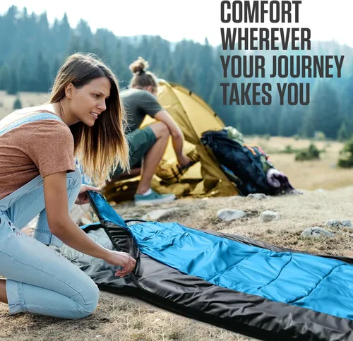Miniatura 4 de VENTURE 4TH Saco de dormir para mochileros – XXL, tamaños dobles e individuales – Saco de dormir ligero para clima cálido y frío para adultos, niños