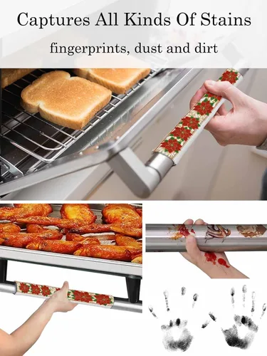 Miniatura 5 de Juego de 2 fundas navideñas para manijas de puerta de refrigerador, lavavajillas, microondas, horno, nevera, estufa, electrodomésticos, accesorios