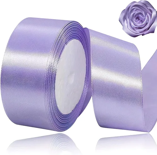 Miniatura 81 de Cinta beige de 1-1/2 pulgadas x 25 yardas, cinta de satén marfil de tela de color sólido para manualidades, coronas, fiesta de boda, Navidad, lazos
