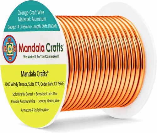 Miniatura 355 de Mandala Crafts - Alambre de aluminio anodizado de 8 calibre para hacer joyas - 9.75 m de alambre flexible negro colorido - Flexible para bonsái