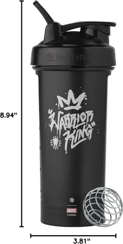 Miniatura 2 de BlenderBottle Marvel Classic V2 Botella mezcladora perfecta para batidos de proteínas y preentrenamiento, 28 onzas, Rey Guerrero