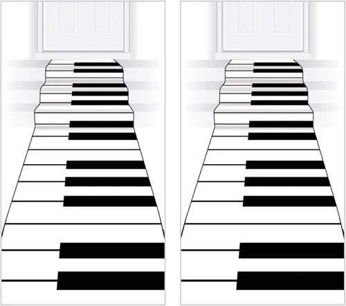 Beistle Decoraciones de teclado de piano de 2 piezas, novedad para corredores de pasillo para suministros de fiesta temática musical