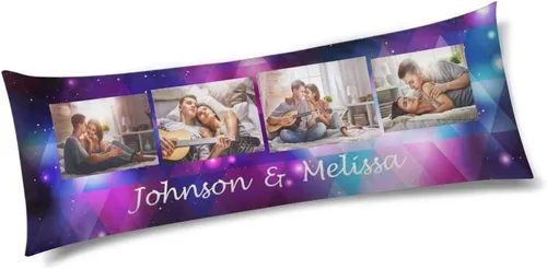 Miniatura 26 de InterestPrint Funda de almohada corporal personalizada de 21 x 60 pulgadas, con nombre de imagen, imagen, texto, funda de almohada corporal para N.º