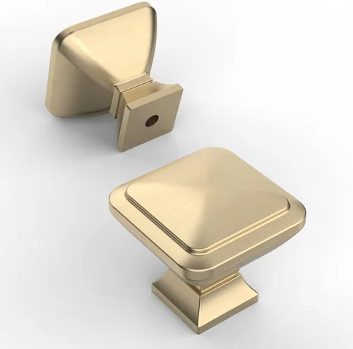 Miniatura 12 de Amerdeco - Paquete de 10 tiradores de latón cepillado para armarios con orificio central de 3 pulgadas (76 mm), tiradores para armarios de cocina